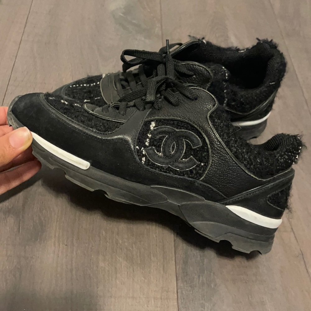 Chanel trainers/ sneakers black size 38